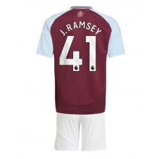 Aston Villa Jacob Ramsey #41 Hemmaställ Barn 2024-25 Korta ärmar (+ Korta byxor)